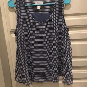 LOFT Blue striped top